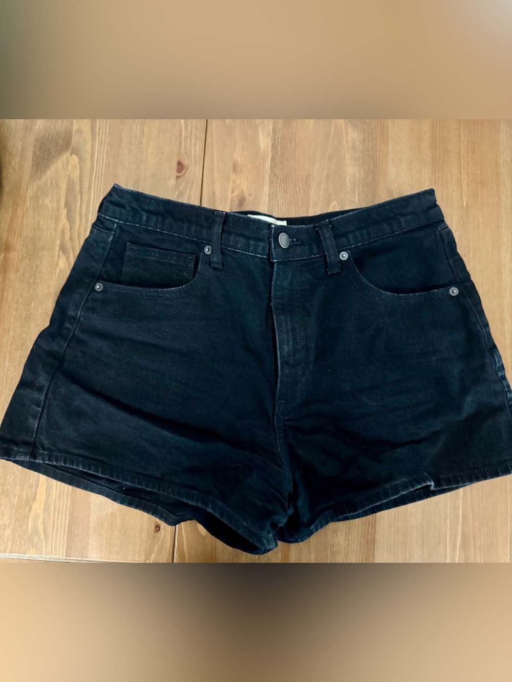 High-Rise Black Women's Denim Shorts